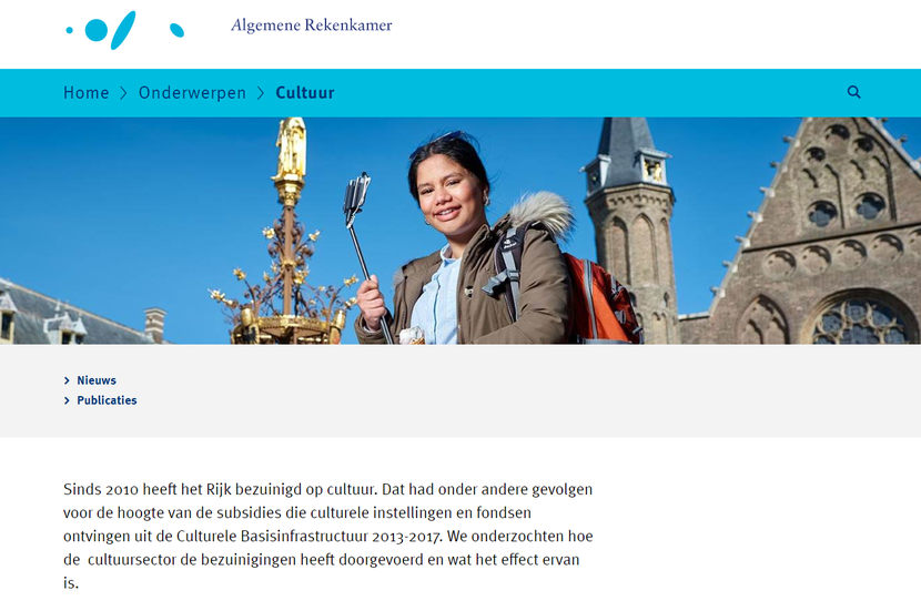 Onderwerp Cultuur op de site van de Algemene Rekenkamer